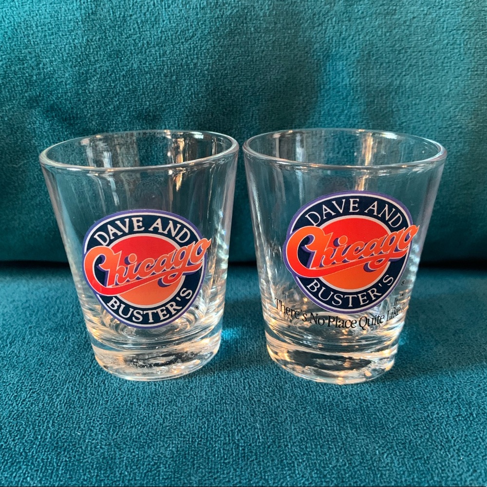 Dave and Buster’s shot glass set